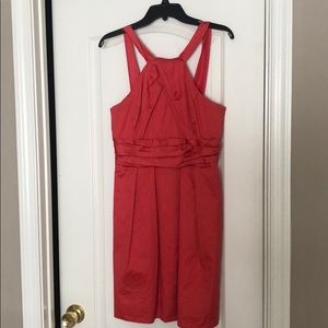 David’s bridal coral pink dress.